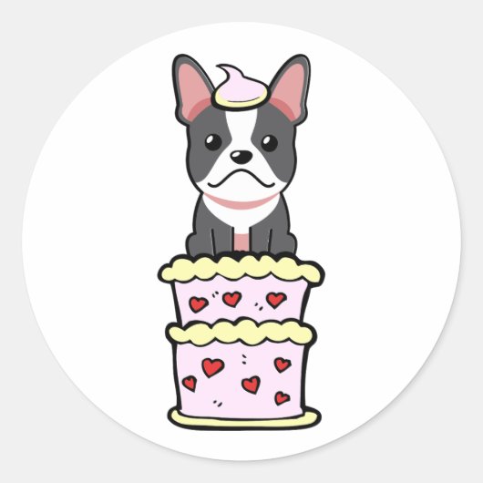 おもしろいフランスのの飛び出しブルドッグ ラウンドシール (正面)