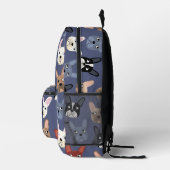 おもしろいフランスのブルドッグ プリントバックパック (右)