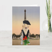 おもしろいフランスの犬/研究室バレンタイン シーズンカード (正面)