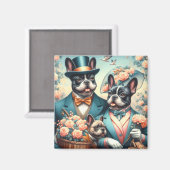 おもしろいフランスの絵画ヴィンテージ マグネット (正面/裏面)