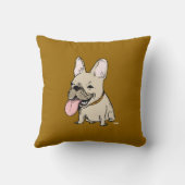 おもしろいフランスのBulldog – カラーカスタマイズ可能 クッション (裏面)