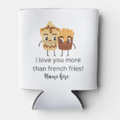 おもしろいフランスのFries I love You Add Name カスタマイズ 缶クーラー (正面)