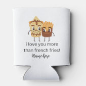 おもしろいフランスのFries I love You Add Name カスタマイズ 缶クーラー (裏面)