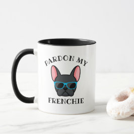 おもしろいフランス語ブラックフランスのブルドッグ マグカップ