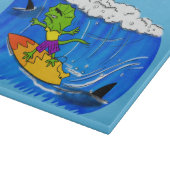 おもしろいフリルネックトカゲのサーフィン漫画 カッティングボード (角)