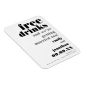 おもしろいフリードリンクズブラックグレーウェディング マグネット (右側)