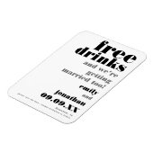 おもしろいフリードリンクズブラックグレーウェディング マグネット (左側)