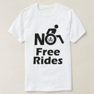 おもしろいフリー車いす乗り物なし/海賊版 Tシャツ