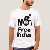 おもしろいフリー車いす乗り物なし/海賊版 Tシャツ (正面)
