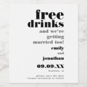 おもしろいフリー飲み物が結婚してデートを守る ワインラベル (シングルラベル)