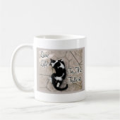 おもしろいフルライフやる気を起こさせるキャットフォト引用文 コーヒーマグカップ (左)