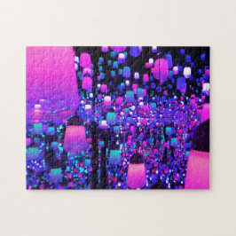 おもしろいフルロのライトライトライトライトライトライトライトライトランプピンクパープルチャレンジ ジグソーパズル