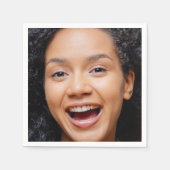 おもしろいフル顔クローズアップセルフィー写真 スタンダードカクテルナプキン (正面)