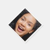 おもしろいフル顔クローズアップセルフィー写真 スタンダードカクテルナプキン (角)