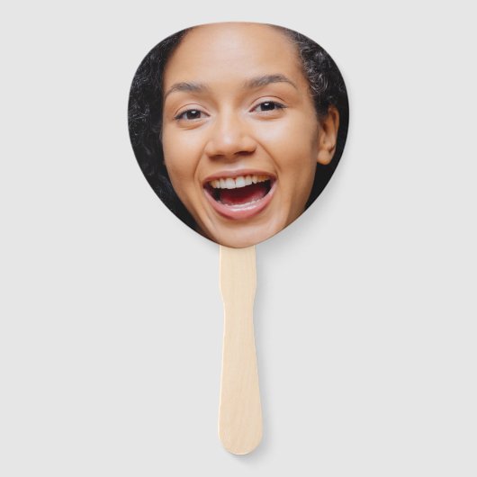 おもしろいフル顔クローズアップセルフィー写真 ハンドファン (裏面)