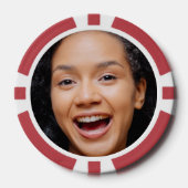 おもしろいフル顔クローズアップセルフィー写真 ポーカーチップ (正面)