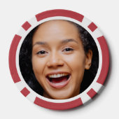 おもしろいフル顔クローズアップセルフィー写真 ポーカーチップ (裏面)