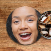 おもしろいフル顔クローズアップセルフィー写真 ラウンドペーパーコースター