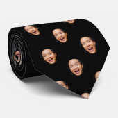 おもしろいフル顔クローズアップ自撮り写真パターン ネクタイ (ロール)