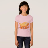 おもしろいフレッシュオレンジスライス漫画デザイン Tシャツ (正面フル)