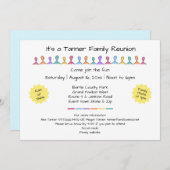 おもしろいフレンズまたはファミリー懇親会パーティの招待状 招待状 (正面/裏面)