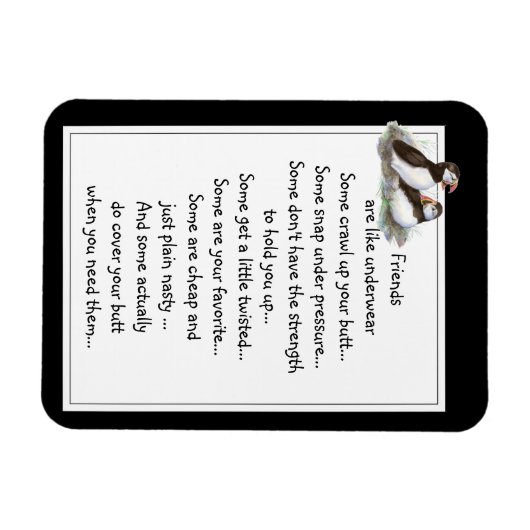 おもしろいフレンドは下着引用文パフィンのようなものだ マグネット (横)