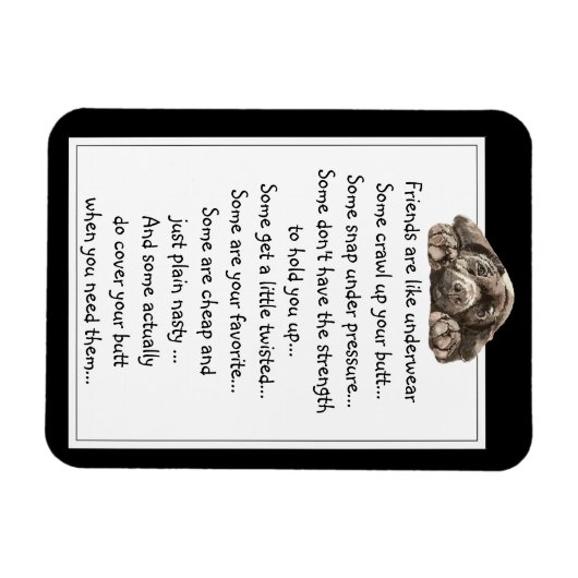 おもしろいフレンドは犬と下着引用文のようなものだ マグネット (横)