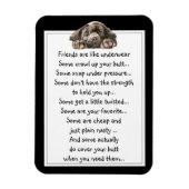 おもしろいフレンドは犬と下着引用文のようなものだ マグネット (縦)