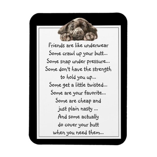 おもしろいフレンドは犬と下着引用文のようなものだ マグネット (縦)