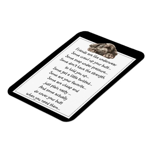 おもしろいフレンドは犬と下着引用文のようなものだ マグネット (左側)