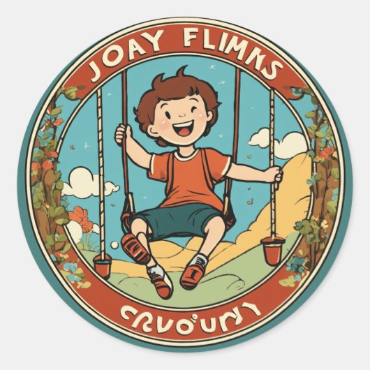 「おもしろいフレンドリーとステッカーは完子供へ全！」 ラウンドシール (正面)