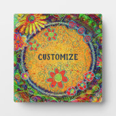 おもしろいフローラお洒落イエローワンワードプラーク フォトプラーク (正面)