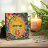 おもしろいフローラお洒落イエローワンワードプラーク フォトプラーク