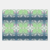 おもしろいフローラと服、明るい青と茶色 ラッピングペーパーシート (正面2)