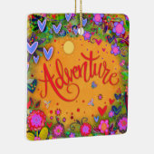 おもしろいフローラアドベンチャーカラフルかわいらしハート セラミックオーナメント (右)