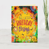 おもしろいフローライエロービー関連誕生日恵み カード (正面)