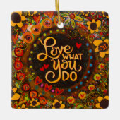 おもしろいフローラインスパイアの生活引用文の鼓動 セラミックオーナメント (正面)