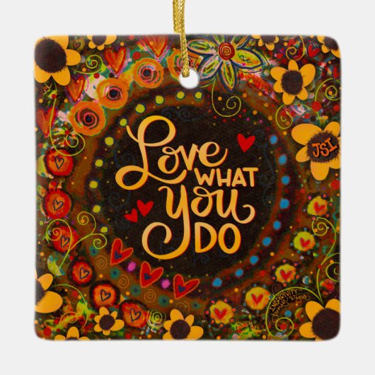 おもしろいフローラインスパイアの生活引用文の鼓動 セラミックオーナメント (正面)