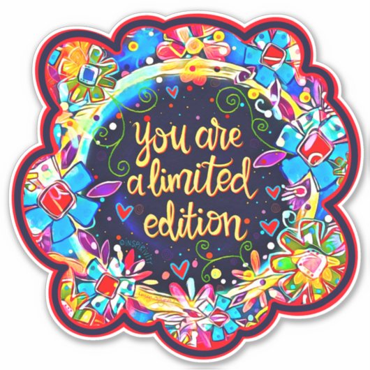 おもしろいフローラカラフル限定版インスピレーション シール (正面)