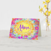 おもしろいフローラカラーインスピレーショントレンディー カード (黄色い花)