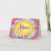 おもしろいフローラカラーインスピレーショントレンディー カード (正面)