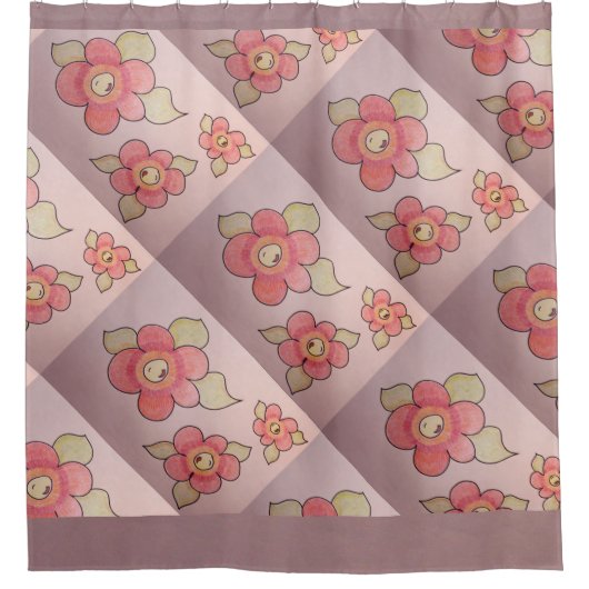 おもしろいフローラカーテン シャワーカーテン (正面)
