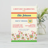 おもしろいフローラガーリーキュイカスタマイズー数誕生日 招待状 (スタンド正面)