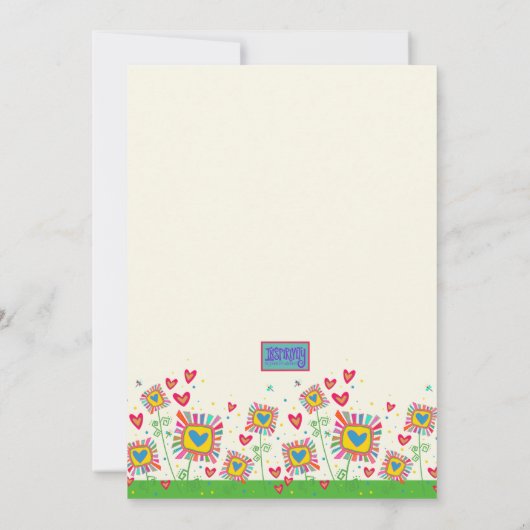 おもしろいフローラガーリーキュイカスタマイズー数誕生日 招待状 (裏面)