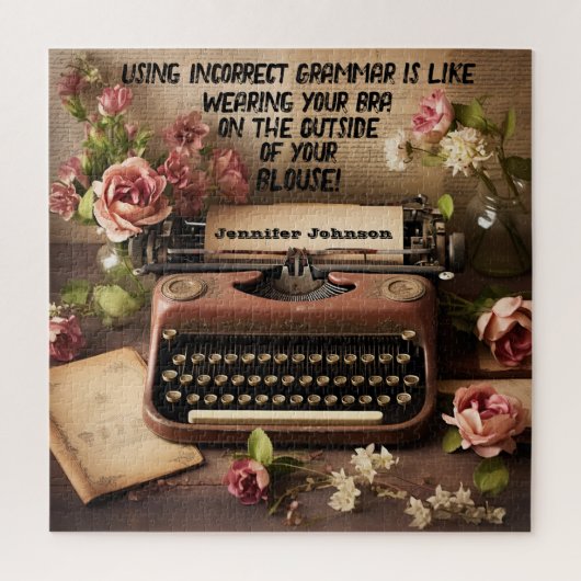 おもしろいフローラタイプライターパズル ジグソーパズル (縦)