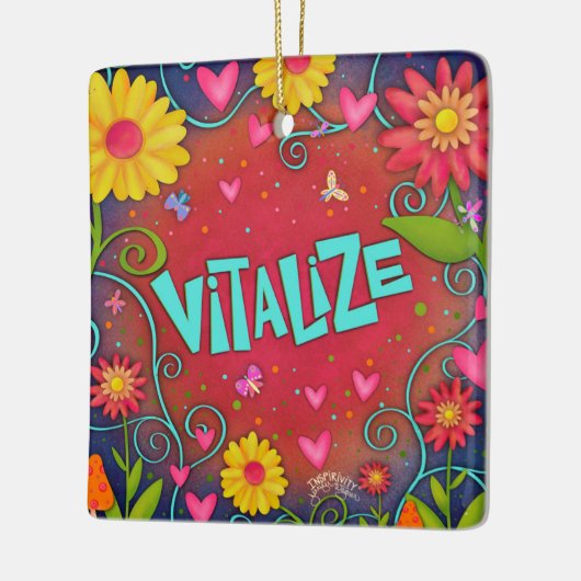 おもしろいフローラトンボかわいらしイの吸光度を活性化する セラミックオーナメント (左)