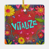 おもしろいフローラトンボかわいらしイの吸光度を活性化する セラミックオーナメント (正面)