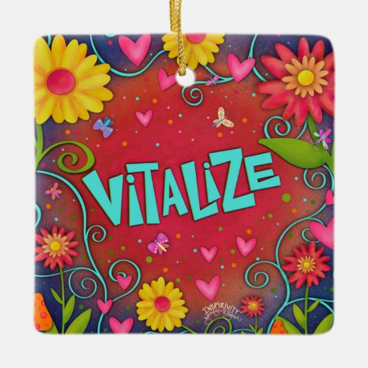 おもしろいフローラトンボかわいらしイの吸光度を活性化する セラミックオーナメント (正面)