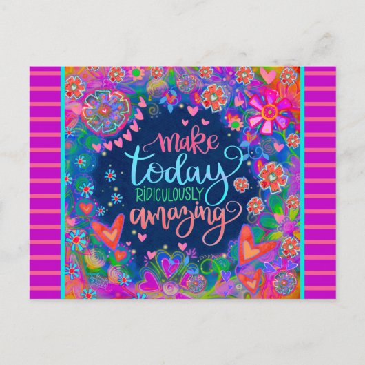 おもしろいフローラハート途方もなく驚くべき引用文 ポストカード (正面)