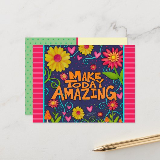 おもしろいフローラハート驚くべき引用文インスピリシティ ポストカード (正面/裏面インサイチュ)